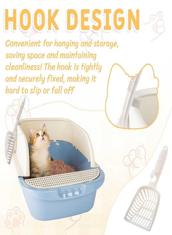 Mysora 24 Pieces Litter Scoop Bulk for Cats Plastic Pet Kitty Litter Scooper Durable Deep Shovel for Pet Stores Veterinary Clinic, Long Handle White - Image 3